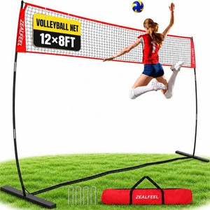 ZEALFEEL Volleyball Net,1220ft Portable Height-Adjustable Set for Backyard