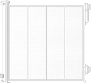 SPACEANY Reinforced Retractable Baby Gate, 55 W x 33.5 H, White