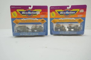 NIP Micro Machines Miniature scale Semi Truck Collections #8 Mobile Air Recon, #2 Military Convoy