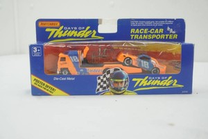 NIP Matchbox Days of Thunder race car and transporter die cast metal 164 scale