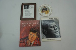vintage collection of JFK memorabilia and books