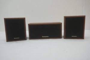 vintage Technics Speaker System Model SB-C55, SB-S35 (2) simulated wood cabinet