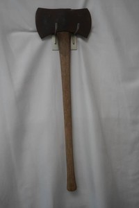 vintage Vaughan Super steel double-bit logging axe