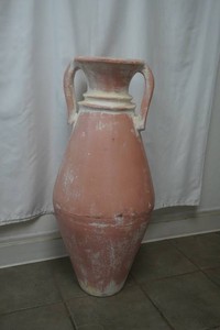 large ceramic or clay Amphora Decorative Vase with handles 34 tall