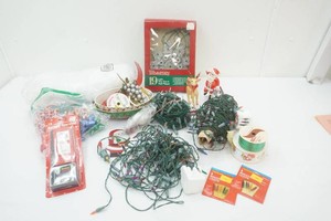 Christmas lights, bows, and decor