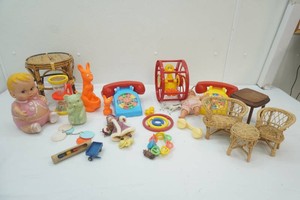 large group of vintage toys