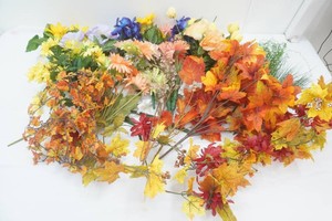 large variety of silk flowers and greens