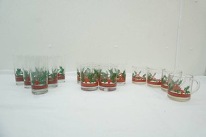 3 sets of Christmas glasses and mugs