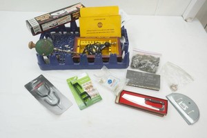 leather craft tool, sealing iron, vintage drill, and more