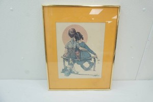 framed and matted Norman Rockwell print Puppy Love 16 x 20