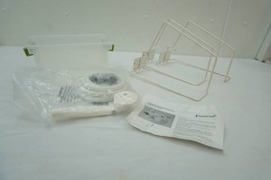 shelf brackets, NIP hand held shower sprayer, small tote