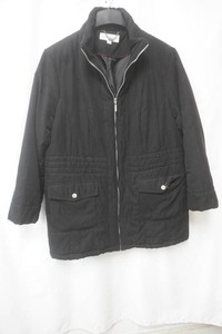 womens Breckenridge black full zipper front quilted mid-length jacket size 1X