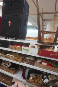 large lot of decor, household goods, luggage