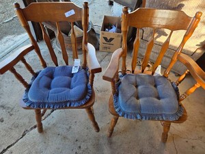 Pair of Wood Arm Chairs