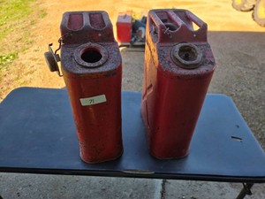 2- Vintage Metal Jerry Cans