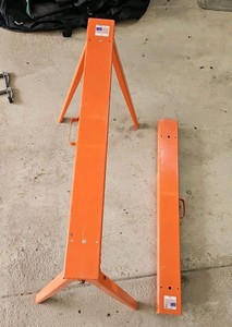 Saw Horse pair, orange, foldable, steel