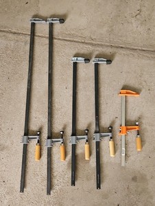 Wood bar clamps - Qty 5  -  3 sizes