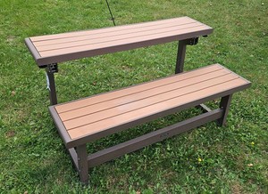 Lifetime Convertible Picnic Table and Bench,  Brown Faux Wood