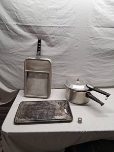 Pressure Cooker, Broiler Pan, and Baking Sheet