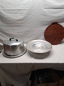 Wilton Specialties Hand Wrought Aluminum Cake Stand, Regal Quality Aluminum Cake Carrier, and Circular Tray