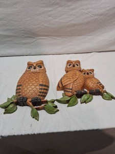 Homco Owl Wall Plaques Set