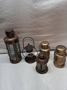 Lot of Vintage Metal Lanterns including Giftco Inc. Models