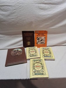 Lot including The Texans Time-Life Book and North American Hunting Club Collectibles, Farmers Almanacs