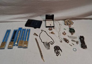 Assorted Jewelry Items including Watch Bands and Necklaces