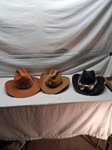 Lot of 3 Cowboy Hats - One is 7 38, Another is 7 - 7 18