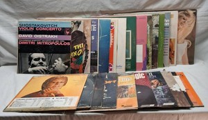 Lot of Vintage Vinyl Records Featuring Various Artists and Albums such as Shostakovich Violin Concerto by David Oistrakh, albums by Jim Roberts and Norma Zimmer and More
