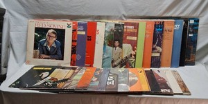 Lot of Vinyl Records Including Country and Pop Artists like Red Sovine, Buck Owens, and Sherwin Linton, with albums covering country, pop, and religious themes