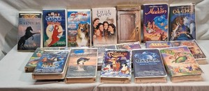 Lot of Disney and Family Movie VHS Tapes Including Aladdin and Little Women