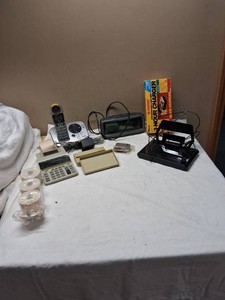 Texas Instruments TI-5029 Printing Calculator, Uniden Phone, Philips Antenna and Other Electronics
