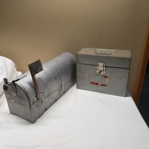 Metal Mailbox and Hamilton Metal Storage Box