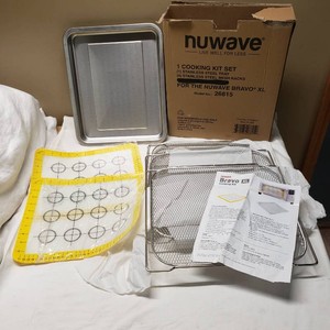 NuWave Bravo XL Cooking Kit with Stainless Steel Tray Model #26815, Silicone Baking Mats, and Four Mesh Racks