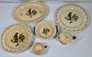 Metlox Poppytrail California Provincial Rooster Dinnerware & Serving Pieces