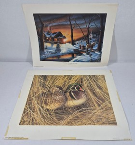 Ron Iverson Dashing Through the Snow & Bruce Langton Tucked Away Wildlife Art Prints