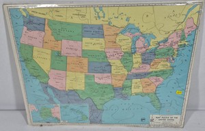 Geographias Map Puzzle of the United States Educational Map Photograph