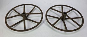Vintage Cast Iron Spoked Pulley Wheels