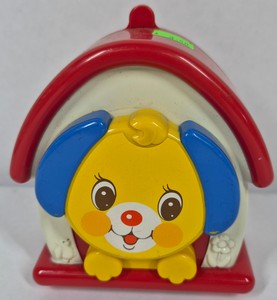 Vintage Kiddicraft Wind-Up Musical Puppy Doghouse Toy