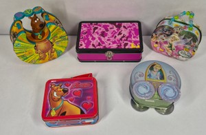 Assorted Character Metal Lunch Boxes & Tins  Scooby-Doo, Disney Fairies Tinker Bell & Cinderella