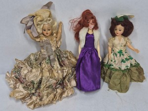 Assorted Vintage-Style Fashion Dolls in Formal & Holiday Dresses