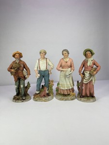 Vintage HOMCO Home Interiors Porcelain Country Farmer Figurines