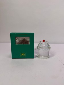 Simon Designs SD226051 Crystal Cupcake Cherry Paperweight with Original Box