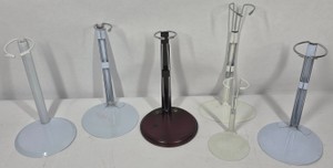 Assorted Adjustable Doll Display Stands with Metal Waist Holders