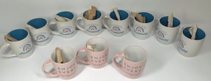 Assorted Inspirational Ceramic Coffee Mugs with Spoons  Radiate Positivity & Enjoy Every Moment
