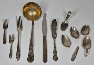 Assorted Vintage Silverplate Flatware & Serving Utensils  Ornate Floral Patterns