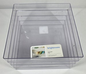 Brightroom Clear Plastic Stackable Storage Organizer Trays
