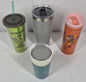 Assorted Starbucks, Zak, Beetlejuice & Floral Travel Tumblers and Cups
