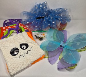 Assorted Halloween Trick-or-Treat Bags & Fairy Costume Wings